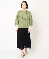 NHHEB40360 GIANNI LO GIUDICE(小さいサイズ)(メゾン ドゥ サンク) ポリエステルクロシェ風レーススカート グリーン