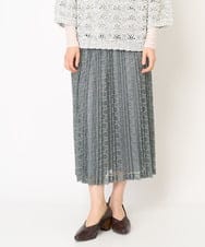 NHHEB40360 GIANNI LO GIUDICE(小さいサイズ)(メゾン ドゥ サンク) ポリエステルクロシェ風レーススカート グリーン