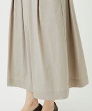NHHEF81330 GIANNI LO GIUDICE(小さいサイズ)(メゾン ドゥ サンク) ストライプ柄タックギャザースカート ベージュ