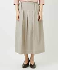 NHHEF81330 GIANNI LO GIUDICE(小さいサイズ)(メゾン ドゥ サンク) ストライプ柄タックギャザースカート ベージュ