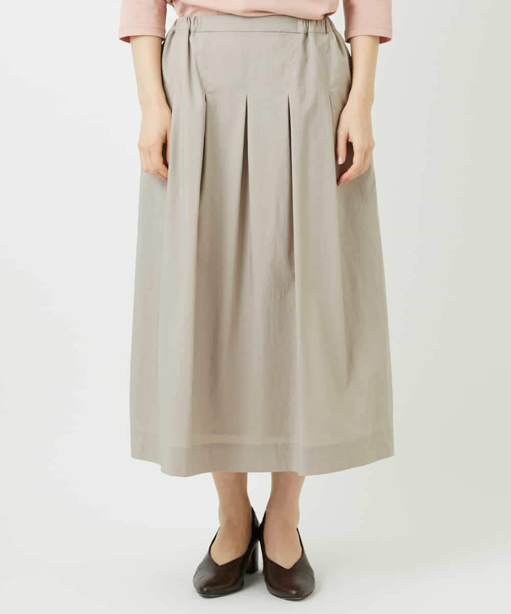 NHHEF81330 GIANNI LO GIUDICE(小さいサイズ)(メゾン ドゥ サンク) ストライプ柄タックギャザースカート ベージュ