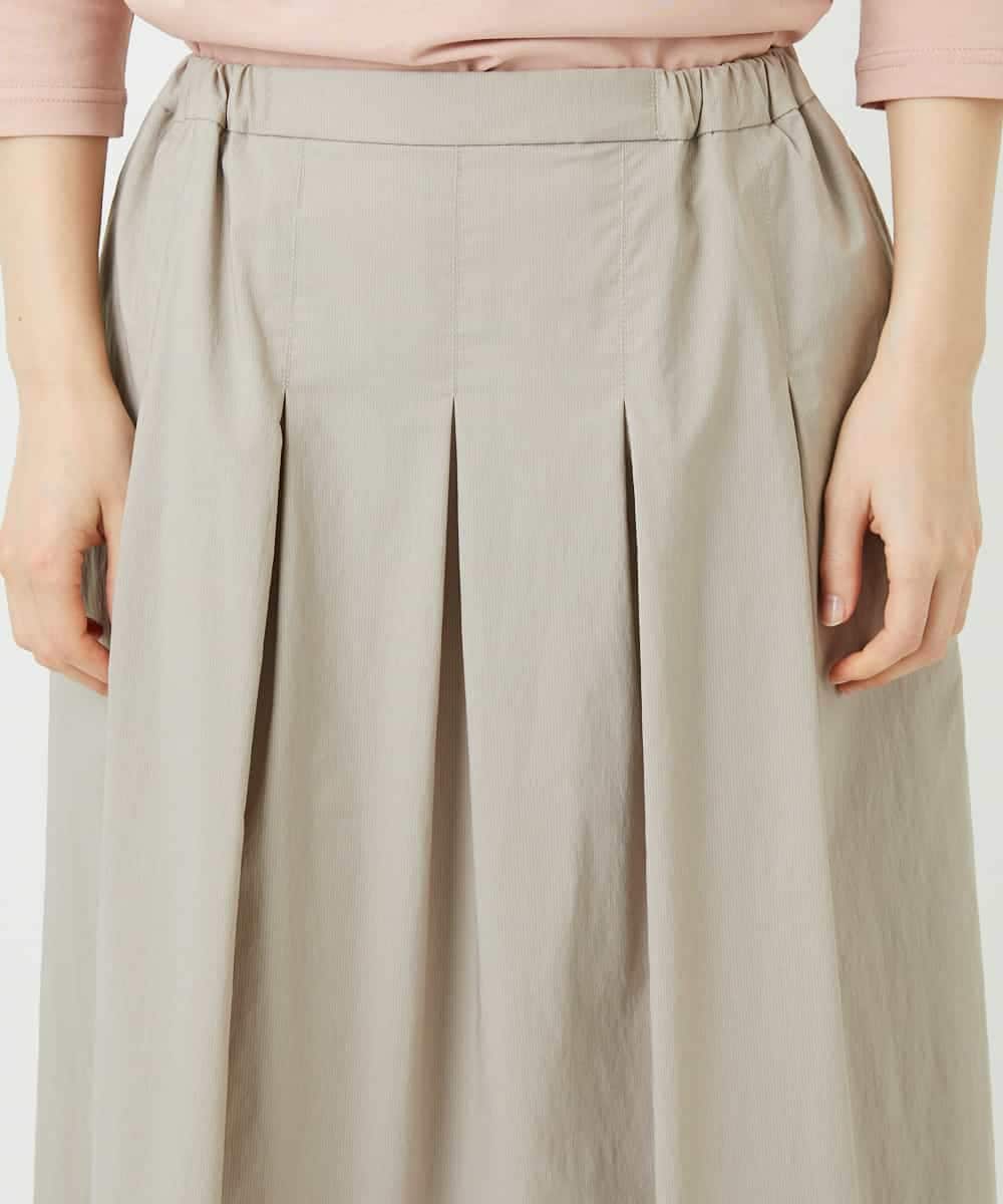 NHHEF81330 GIANNI LO GIUDICE(小さいサイズ)(メゾン ドゥ サンク) ストライプ柄タックギャザースカート ベージュ