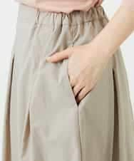 NHHEF81330 GIANNI LO GIUDICE(小さいサイズ)(メゾン ドゥ サンク) ストライプ柄タックギャザースカート ベージュ