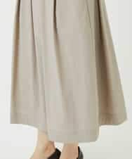 NHHEF81330 GIANNI LO GIUDICE(小さいサイズ)(メゾン ドゥ サンク) ストライプ柄タックギャザースカート ベージュ