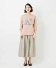 NHHEF81330 GIANNI LO GIUDICE(小さいサイズ)(メゾン ドゥ サンク) ストライプ柄タックギャザースカート ベージュ