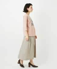 NHHEF81330 GIANNI LO GIUDICE(小さいサイズ)(メゾン ドゥ サンク) ストライプ柄タックギャザースカート ベージュ