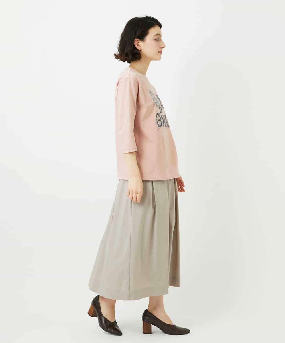 NHHEF81330 GIANNI LO GIUDICE(小さいサイズ)(メゾン ドゥ サンク) ストライプ柄タックギャザースカート ベージュ