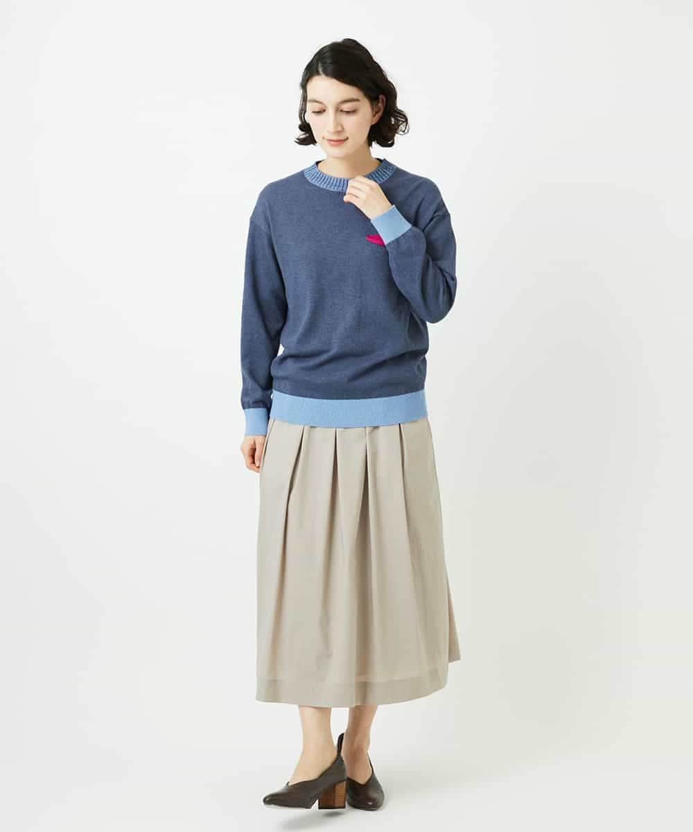 NHHEF81330 GIANNI LO GIUDICE(小さいサイズ)(メゾン ドゥ サンク) ストライプ柄タックギャザースカート ベージュ