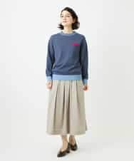 NHHEF81330 GIANNI LO GIUDICE(小さいサイズ)(メゾン ドゥ サンク) ストライプ柄タックギャザースカート ベージュ