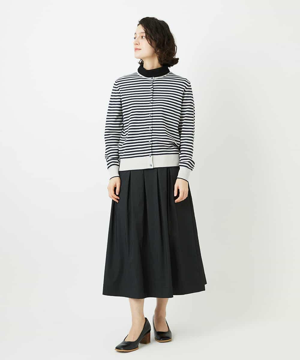 NHHEF81330 GIANNI LO GIUDICE(小さいサイズ)(メゾン ドゥ サンク) ストライプ柄タックギャザースカート ベージュ