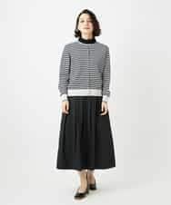 NHHEF81330 GIANNI LO GIUDICE(小さいサイズ)(メゾン ドゥ サンク) ストライプ柄タックギャザースカート ベージュ