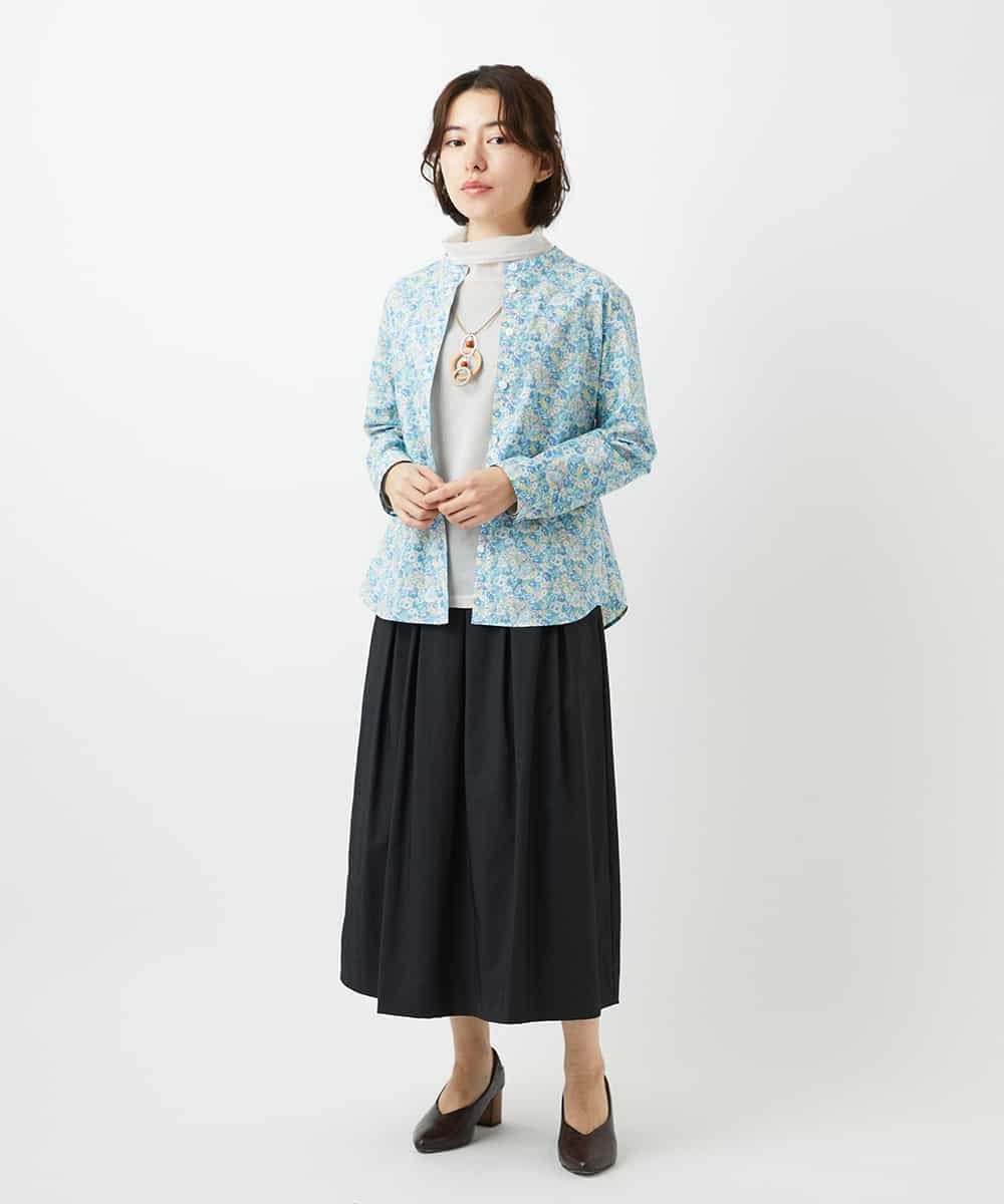 NHHEF81330 GIANNI LO GIUDICE(小さいサイズ)(メゾン ドゥ サンク) ストライプ柄タックギャザースカート ベージュ