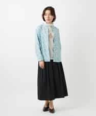 NHHEF81330 GIANNI LO GIUDICE(小さいサイズ)(メゾン ドゥ サンク) ストライプ柄タックギャザースカート ベージュ