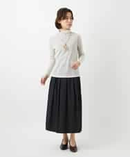 NHHEF81330 GIANNI LO GIUDICE(小さいサイズ)(メゾン ドゥ サンク) ストライプ柄タックギャザースカート ベージュ