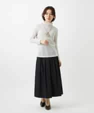 NHHEF81330 GIANNI LO GIUDICE(小さいサイズ)(メゾン ドゥ サンク) ストライプ柄タックギャザースカート ベージュ