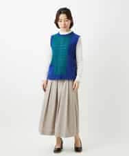 NHHEF81330 GIANNI LO GIUDICE(小さいサイズ)(メゾン ドゥ サンク) ストライプ柄タックギャザースカート ベージュ