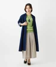 NHHEF81330 GIANNI LO GIUDICE(小さいサイズ)(メゾン ドゥ サンク) ストライプ柄タックギャザースカート ベージュ