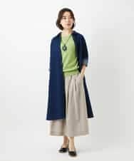 NHHEF81330 GIANNI LO GIUDICE(小さいサイズ)(メゾン ドゥ サンク) ストライプ柄タックギャザースカート ベージュ