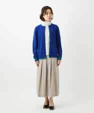 NHHEF81330 GIANNI LO GIUDICE(小さいサイズ)(メゾン ドゥ サンク) ストライプ柄タックギャザースカート ベージュ