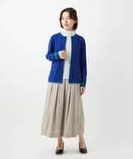 NHHEF81330 GIANNI LO GIUDICE(小さいサイズ)(メゾン ドゥ サンク) ストライプ柄タックギャザースカート ベージュ