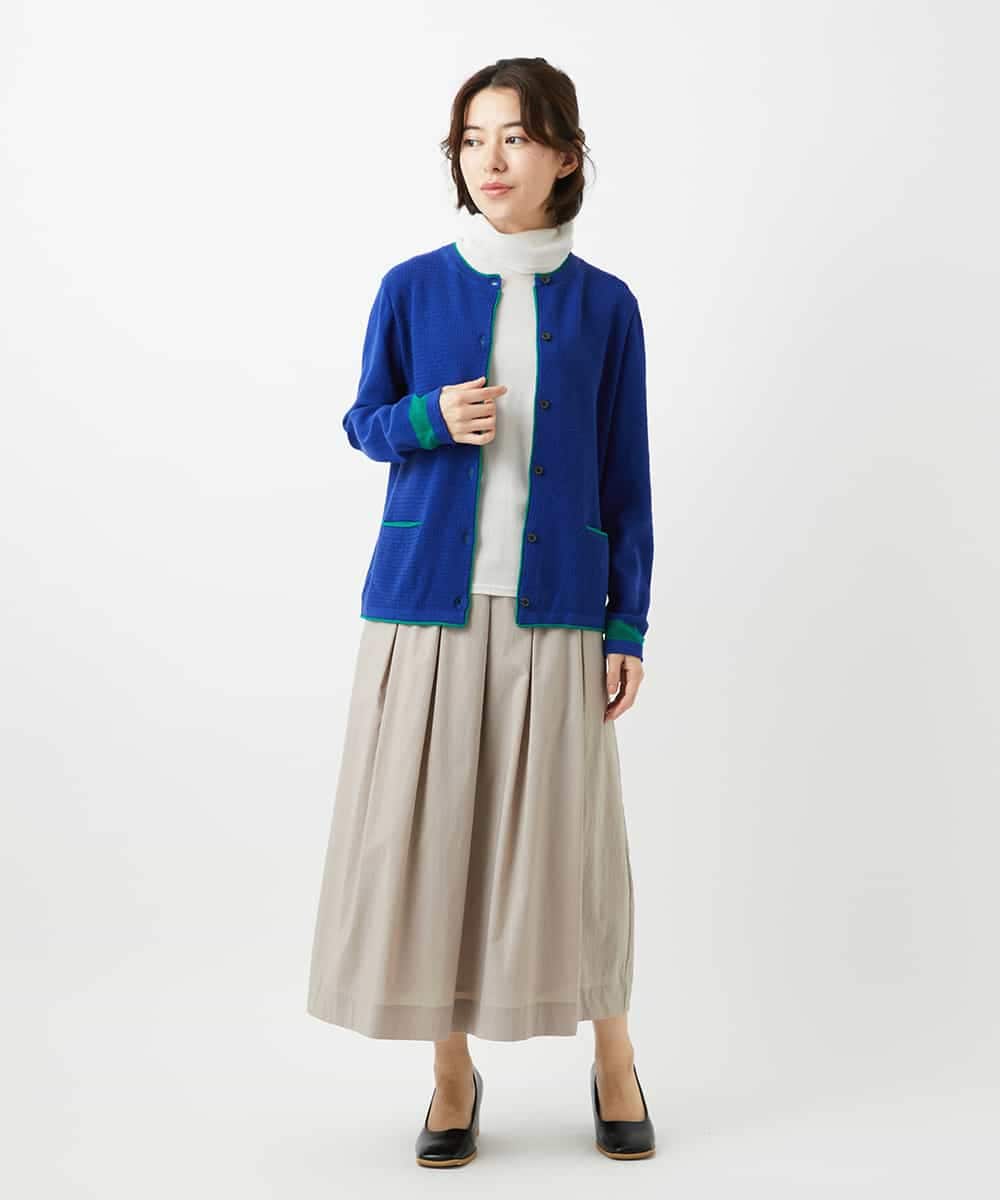 NHHEF81330 GIANNI LO GIUDICE(小さいサイズ)(メゾン ドゥ サンク) ストライプ柄タックギャザースカート ベージュ