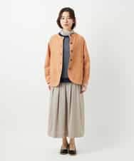 NHHEF81330 GIANNI LO GIUDICE(小さいサイズ)(メゾン ドゥ サンク) ストライプ柄タックギャザースカート ベージュ