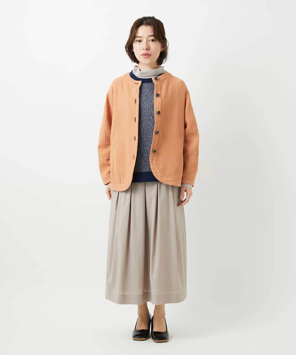 NHHEF81330 GIANNI LO GIUDICE(小さいサイズ)(メゾン ドゥ サンク) ストライプ柄タックギャザースカート ベージュ