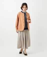 NHHEF81330 GIANNI LO GIUDICE(小さいサイズ)(メゾン ドゥ サンク) ストライプ柄タックギャザースカート ベージュ