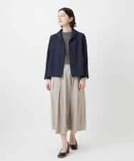 NHHEF81330 GIANNI LO GIUDICE(小さいサイズ)(メゾン ドゥ サンク) ストライプ柄タックギャザースカート ベージュ