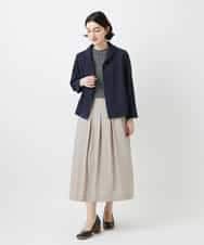 NHHEF81330 GIANNI LO GIUDICE(小さいサイズ)(メゾン ドゥ サンク) ストライプ柄タックギャザースカート ベージュ