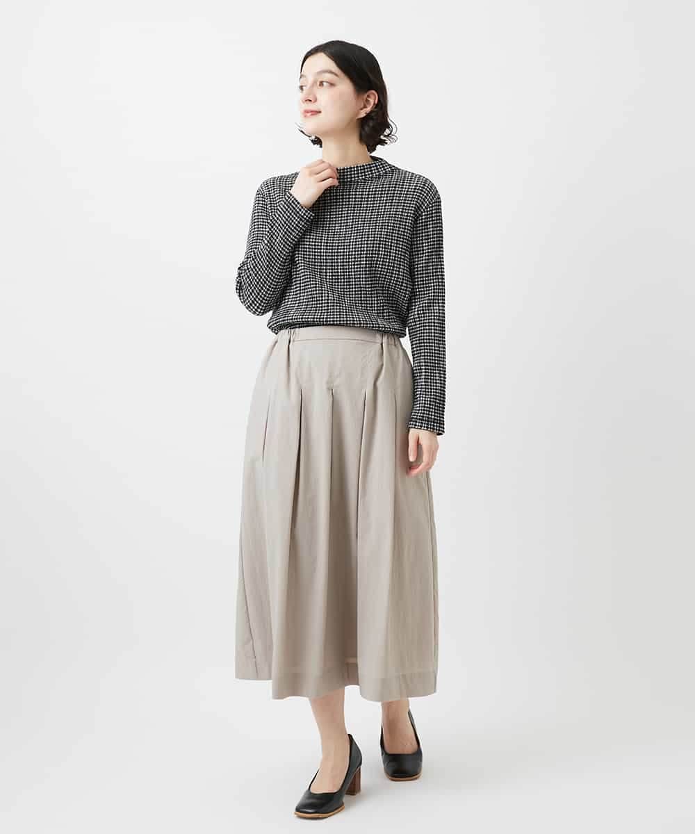 NHHEF81330 GIANNI LO GIUDICE(小さいサイズ)(メゾン ドゥ サンク) ストライプ柄タックギャザースカート ベージュ