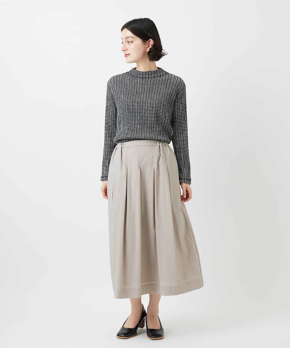 NHHEF81330 GIANNI LO GIUDICE(小さいサイズ)(メゾン ドゥ サンク) ストライプ柄タックギャザースカート ベージュ