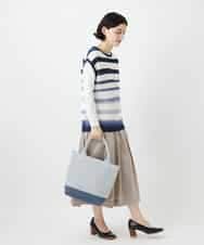 NHHEF81330 GIANNI LO GIUDICE(小さいサイズ)(メゾン ドゥ サンク) ストライプ柄タックギャザースカート ベージュ