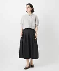 NHHEF81330 GIANNI LO GIUDICE(小さいサイズ)(メゾン ドゥ サンク) ストライプ柄タックギャザースカート ベージュ