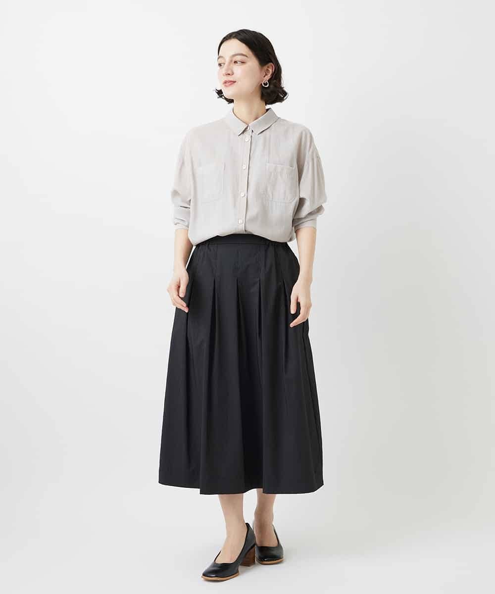 NHHEF81330 GIANNI LO GIUDICE(小さいサイズ)(メゾン ドゥ サンク) ストライプ柄タックギャザースカート ベージュ