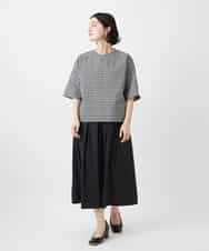 NHHEF81330 GIANNI LO GIUDICE(小さいサイズ)(メゾン ドゥ サンク) ストライプ柄タックギャザースカート ベージュ