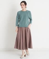 NHHET13360 GIANNI LO GIUDICE(小さいサイズ)(メゾン ドゥ サンク) [セットアップ対応]ピンキーストライプタックスカート モカブラウン×ピンク系