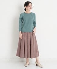 NHHET13360 GIANNI LO GIUDICE(小さいサイズ)(メゾン ドゥ サンク) [セットアップ対応]ピンキーストライプタックスカート モカブラウン×ピンク系