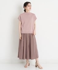 NHHET13360 GIANNI LO GIUDICE(小さいサイズ)(メゾン ドゥ サンク) [セットアップ対応]ピンキーストライプタックスカート モカブラウン×ピンク系