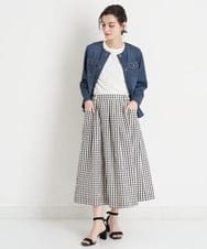 NHHET20270 GIANNI LO GIUDICE(小さいサイズ)(メゾン ドゥ サンク) [日本製]ギンガムチェックタフタタックスカート ブラック
