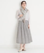 NHHET20270 GIANNI LO GIUDICE(小さいサイズ)(メゾン ドゥ サンク) [日本製]ギンガムチェックタフタタックスカート ブラック