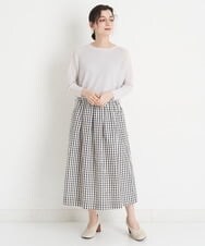 NHHET20270 GIANNI LO GIUDICE(小さいサイズ)(メゾン ドゥ サンク) [日本製]ギンガムチェックタフタタックスカート ブラック
