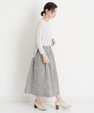 NHHET20270 GIANNI LO GIUDICE(小さいサイズ)(メゾン ドゥ サンク) [日本製]ギンガムチェックタフタタックスカート ブラック
