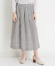 NHHET20270 GIANNI LO GIUDICE(小さいサイズ)(メゾン ドゥ サンク) [日本製]ギンガムチェックタフタタックスカート ブラック