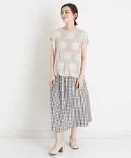 NHHET20270 GIANNI LO GIUDICE(小さいサイズ)(メゾン ドゥ サンク) [日本製]ギンガムチェックタフタタックスカート ブラック