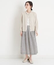 NHHET20270 GIANNI LO GIUDICE(小さいサイズ)(メゾン ドゥ サンク) [日本製]ギンガムチェックタフタタックスカート ブラック
