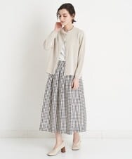 NHHET20270 GIANNI LO GIUDICE(小さいサイズ)(メゾン ドゥ サンク) [日本製]ギンガムチェックタフタタックスカート ブラック