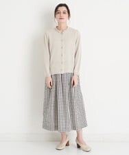 NHHET20270 GIANNI LO GIUDICE(小さいサイズ)(メゾン ドゥ サンク) [日本製]ギンガムチェックタフタタックスカート ブラック