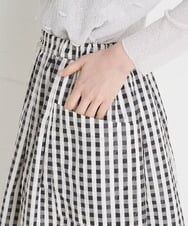 NHHET20270 GIANNI LO GIUDICE(小さいサイズ)(メゾン ドゥ サンク) [日本製]ギンガムチェックタフタタックスカート ブラック