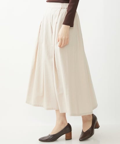 NHHEW11250  [洗える]綿麻シュリンクスカート